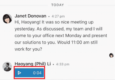 How to send a voice note using the LinkedIn Mobile App