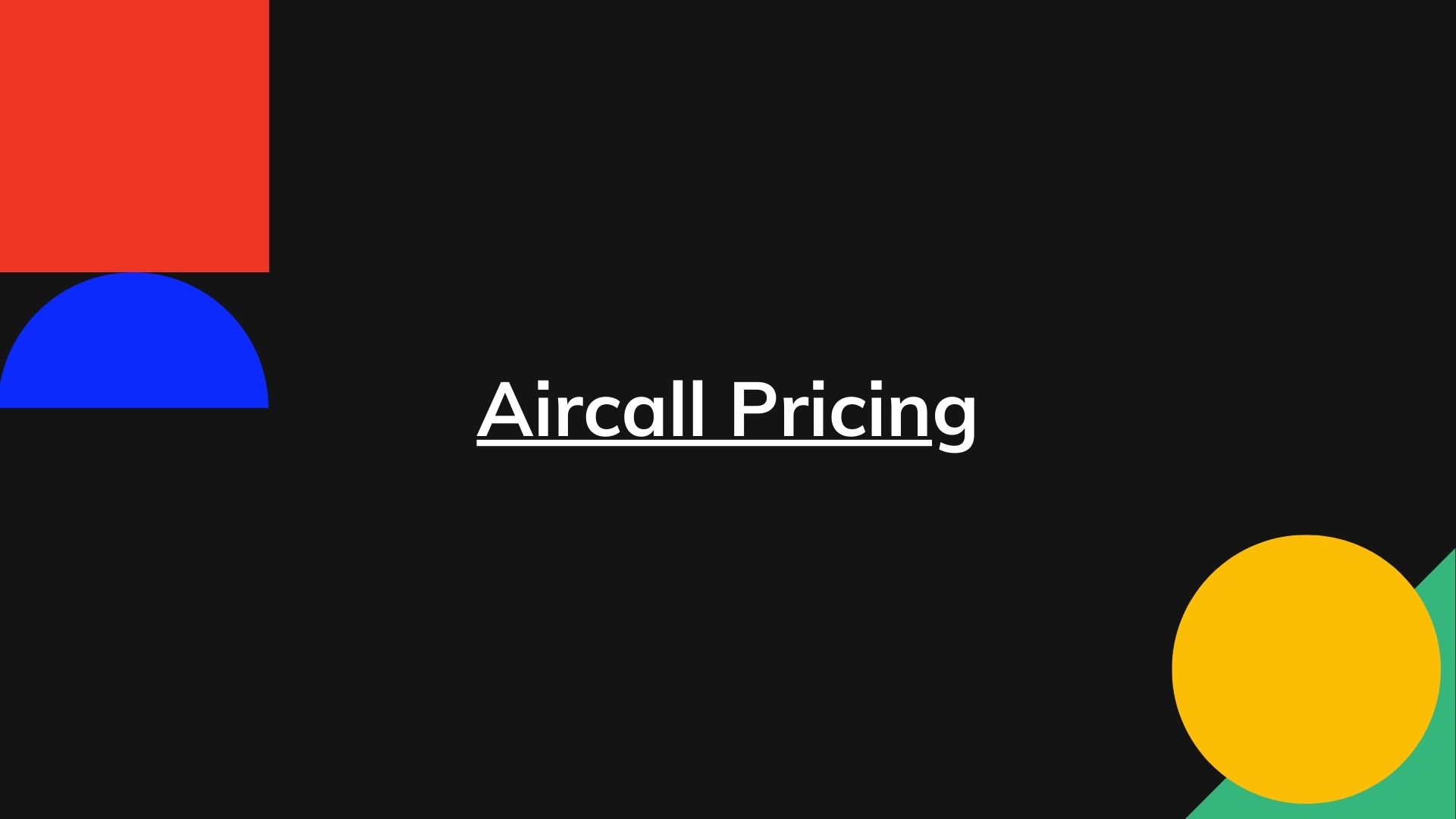 Aircall Pricing