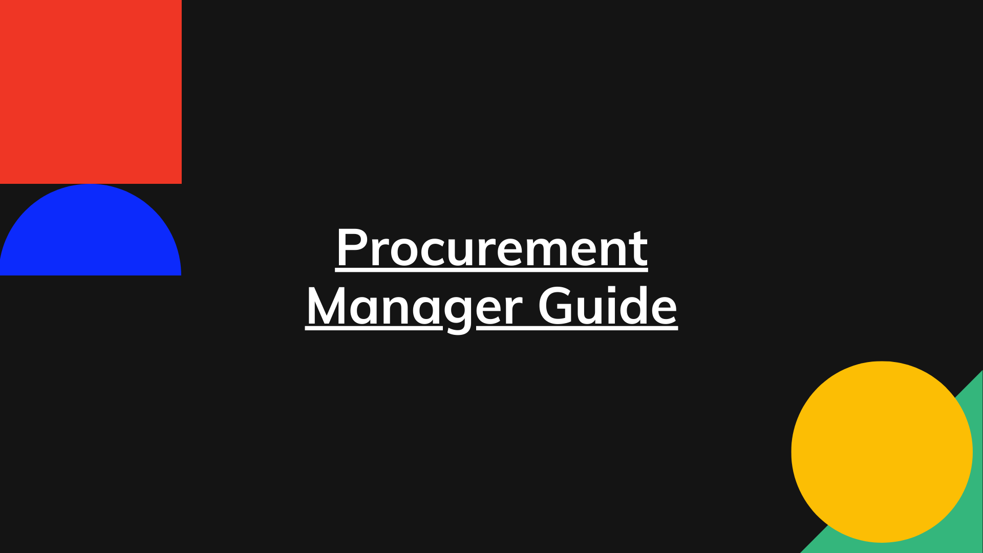 The Procurement Manager Guide