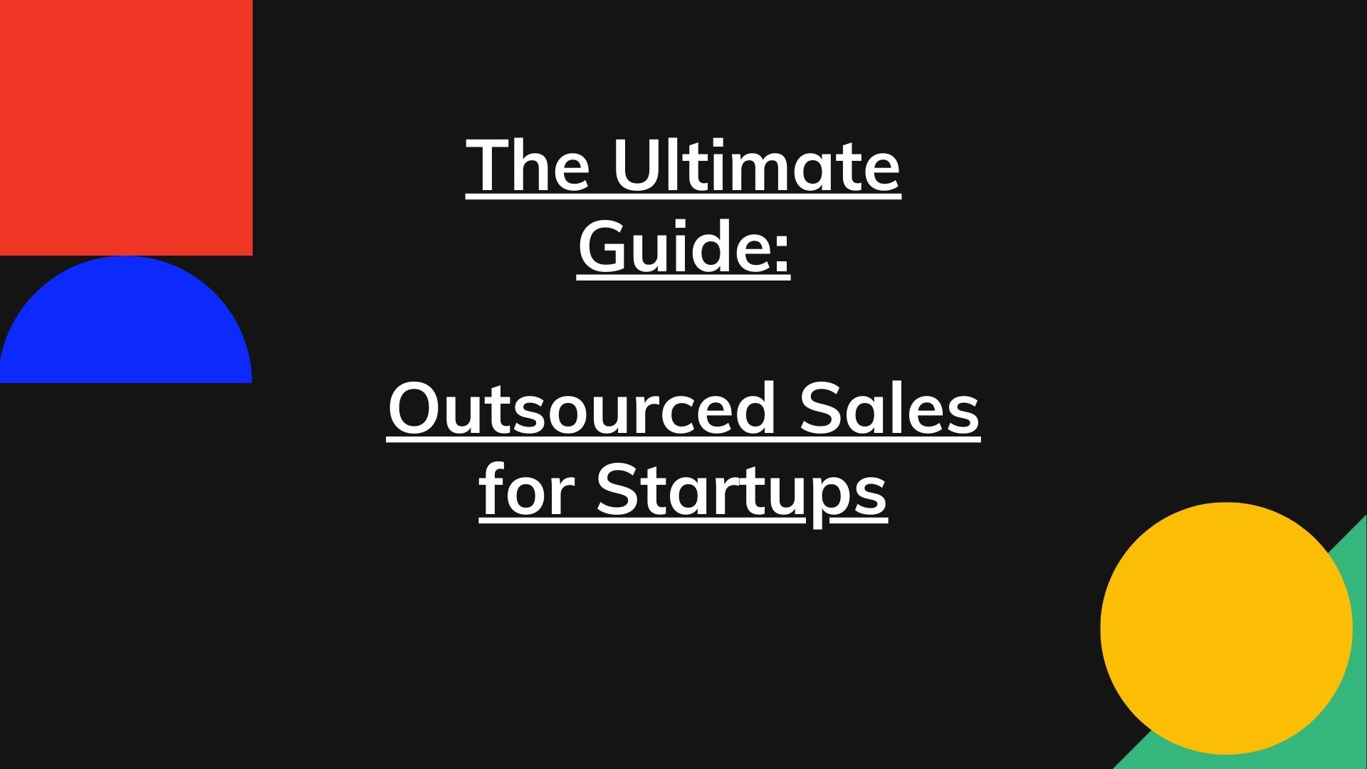 Outsourced sales for startups