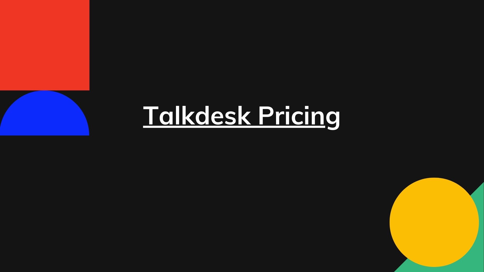 talkdesk pricing