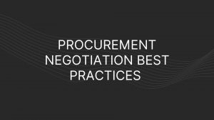 procurement negotiation best practices