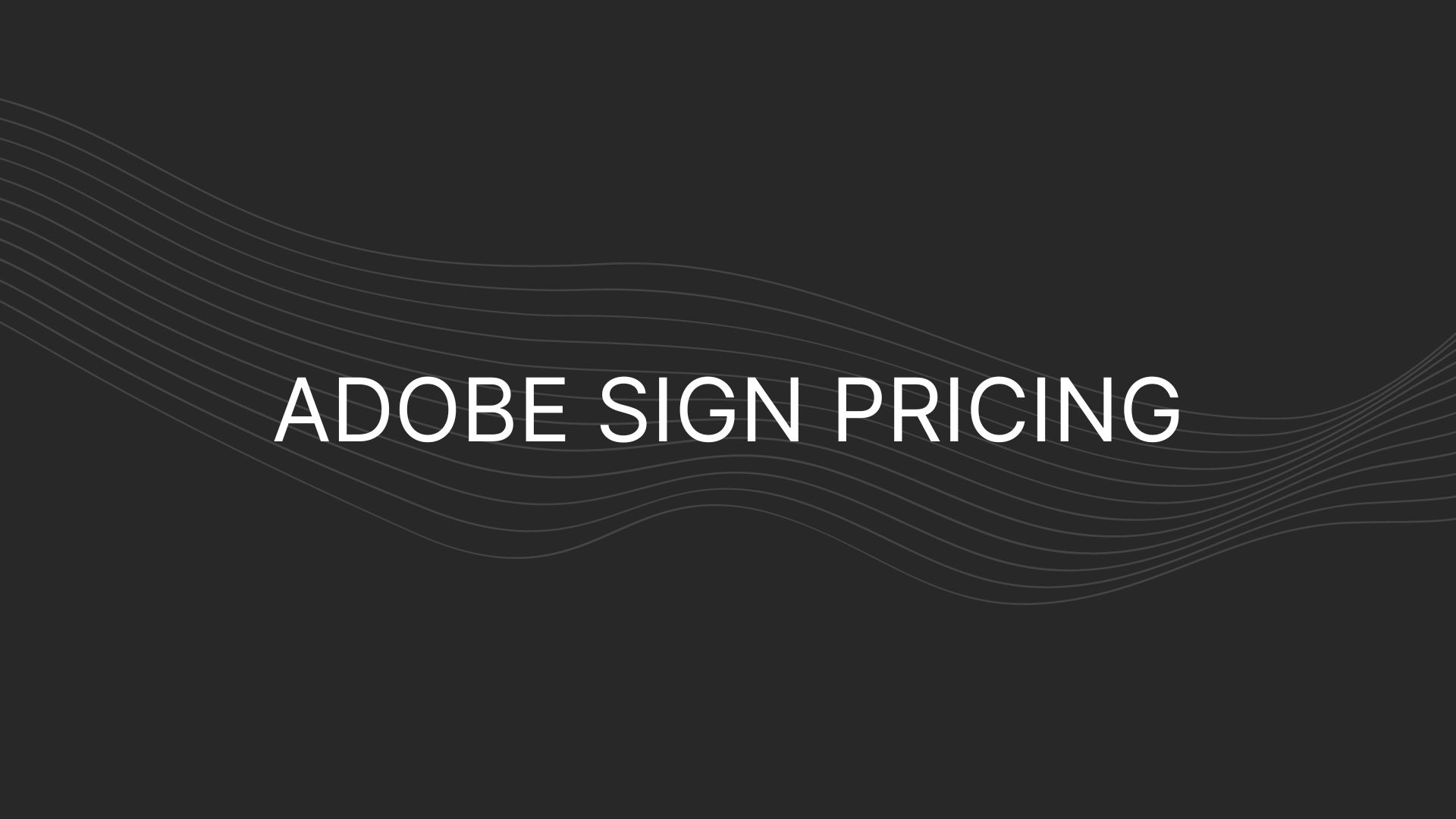 adobe sign pricing