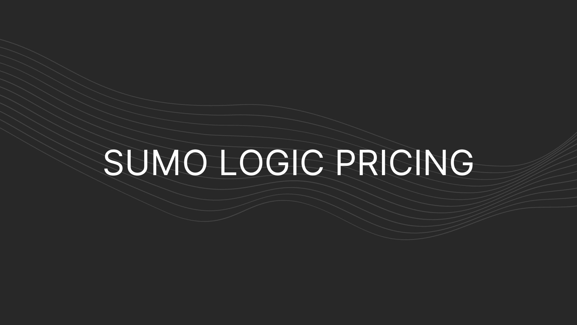 Sumo Logic Pricing