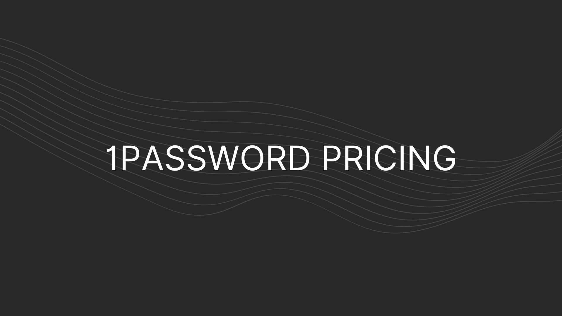 1Password pricing