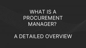 what is a procurement manager