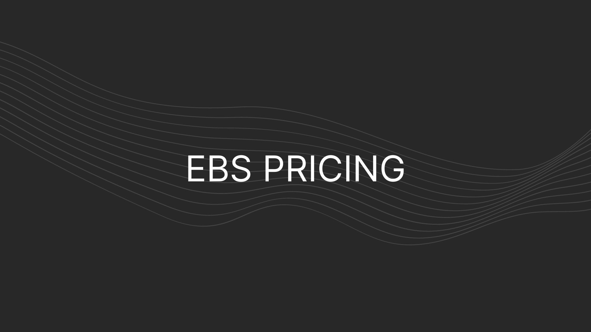 ebs pricing