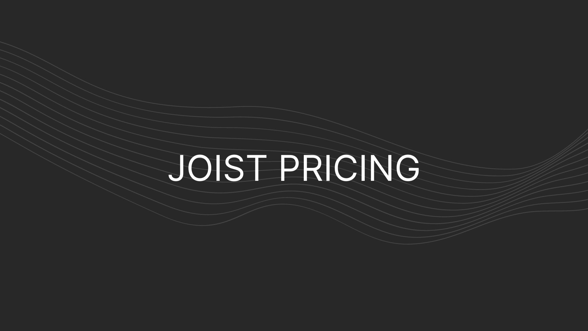 joist pricing