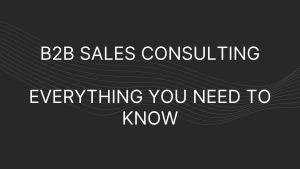 b2b sales consulting